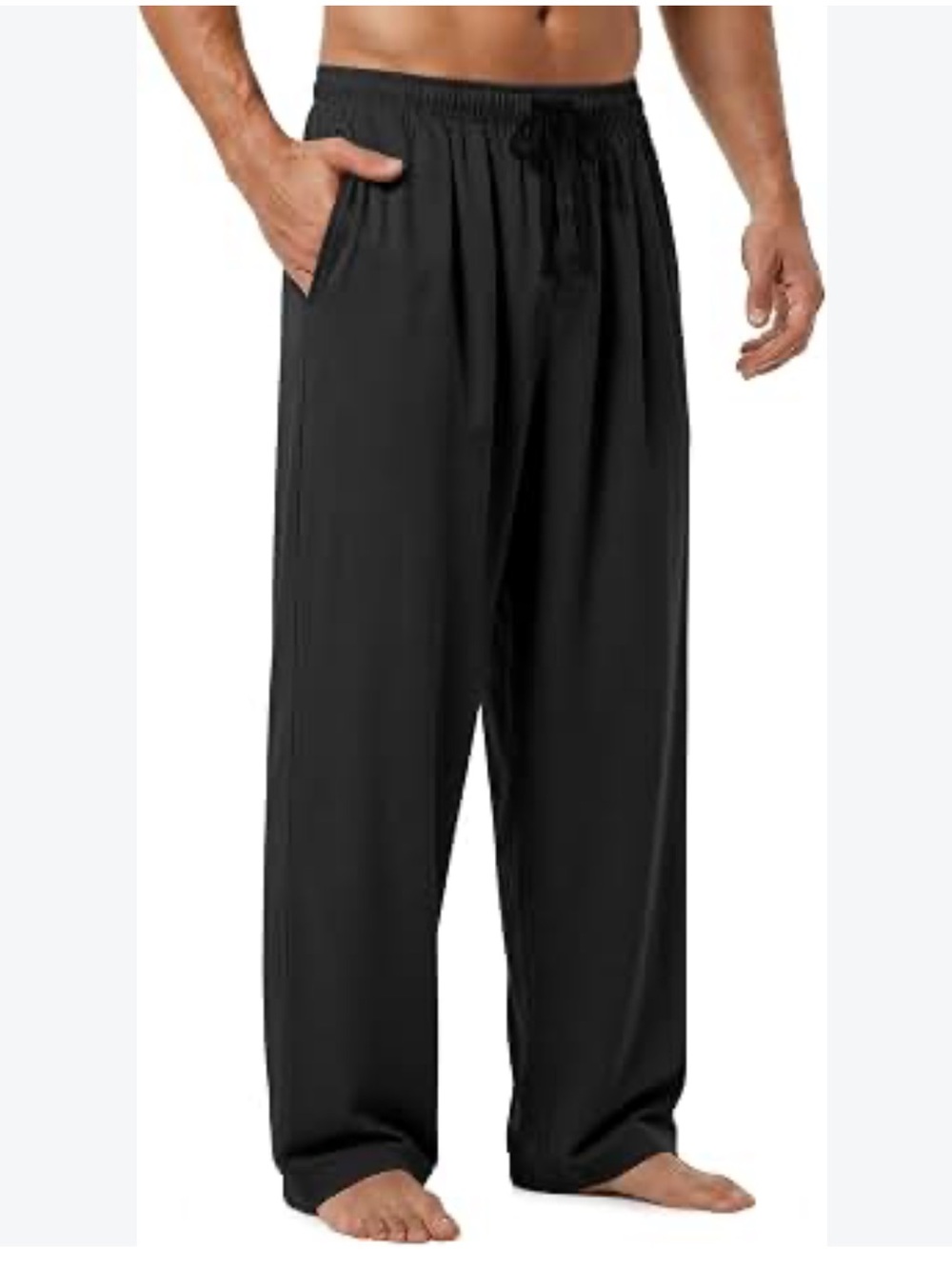David Archy Men's Black Drawstring Lounge Joggers XL